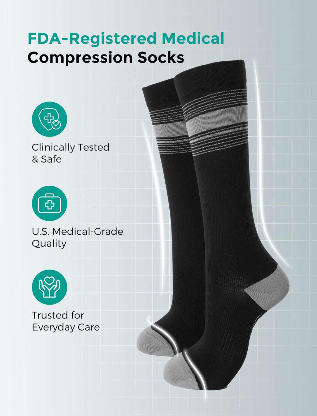 Momcozy Medical Socks 20-30mmHg 2 Pairs